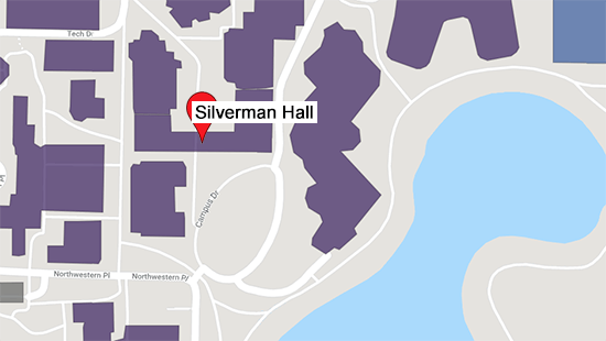 Northwestern University Campus Map showing Silverman Hall